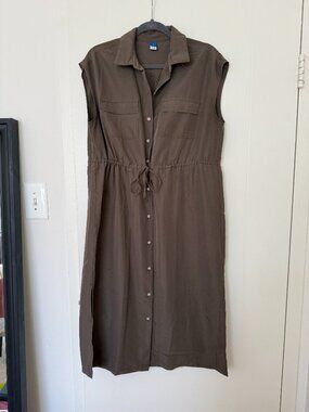 Old Navy Midi Dress - Size M - Olive Green